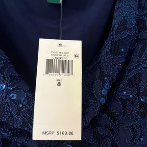 COPY - LAUREN MIDNIGHT BLUE AT THE KNEE COCKTAIL DRESS NEVER WORN